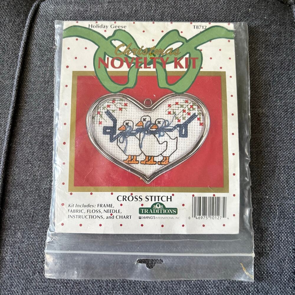 Holiday Geese Christmas Vintage Counted Cross Stitch Kit by Traditions - 1980s